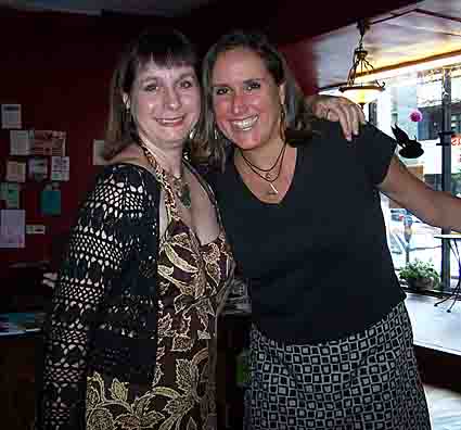 Janet Kuyper and Cathleen Schandelmeier  of Beach Poets, after readings at Mercury Cafe
