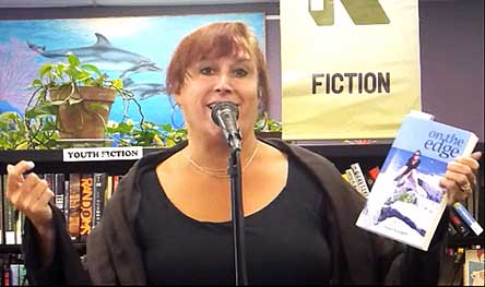video still from reading from On The Edge at Recycled Reads 8/18/18