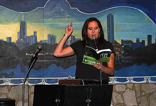 Janet reaing at “the Cafe Gallery#&8221' open mike at Gallery Cabaret April 25th, 2012