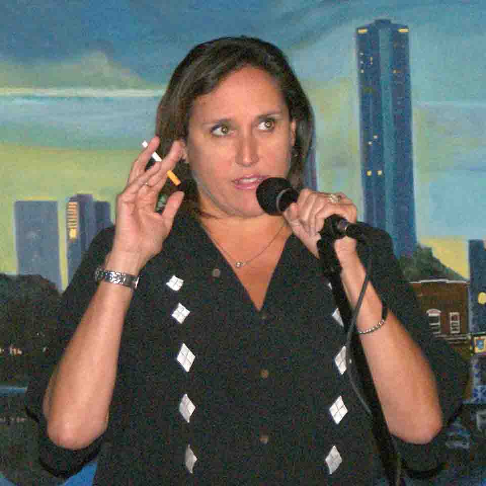 Janet reading at hte Cafe Gallery open mic at Gallery Cabaret 20130918